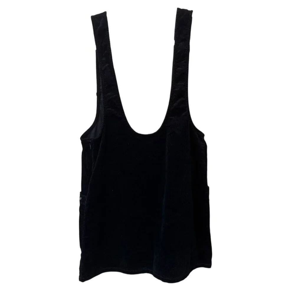 Free People Devoted to You Black Corded Corduroy Mini Dress Women's size 2